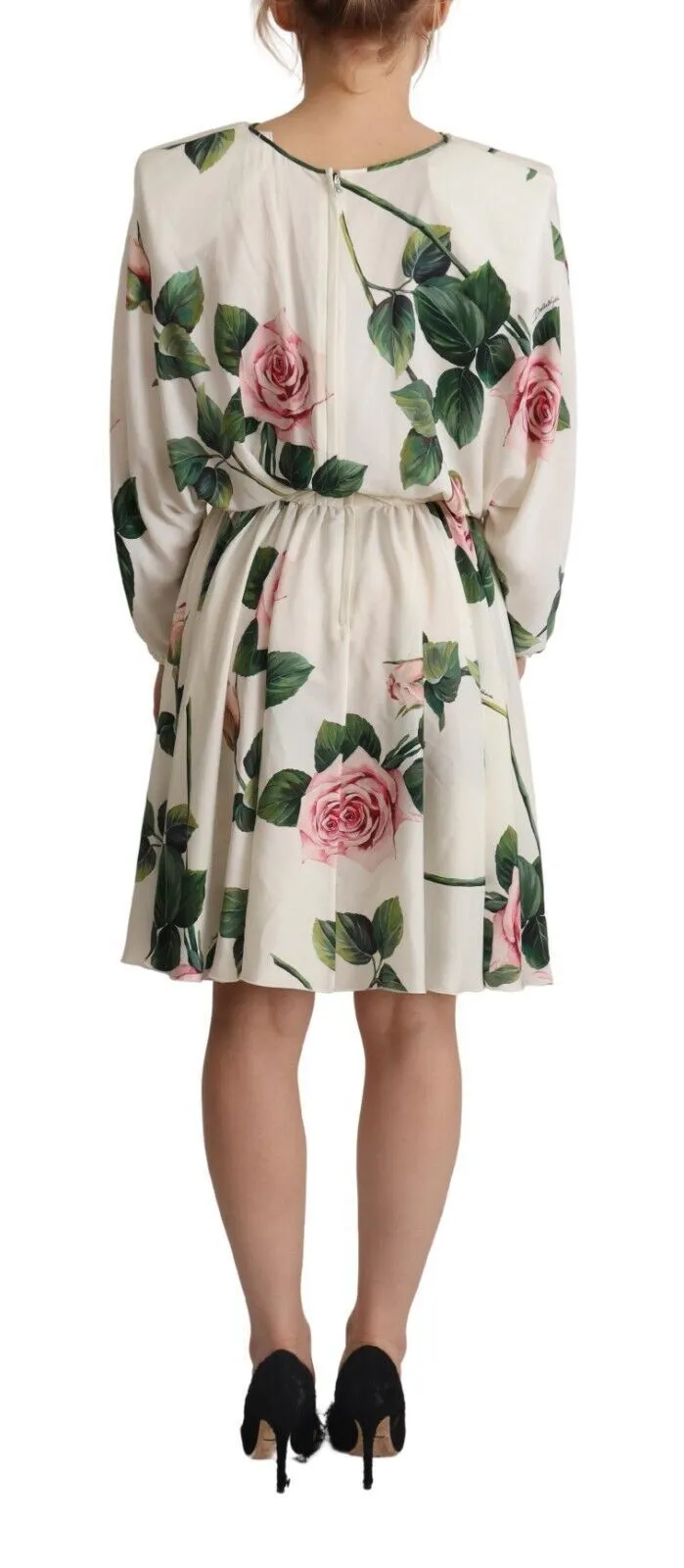 White Rose Print Long Sleeves A-line Dress sold by Lord & Taylor product image thumbnail 3