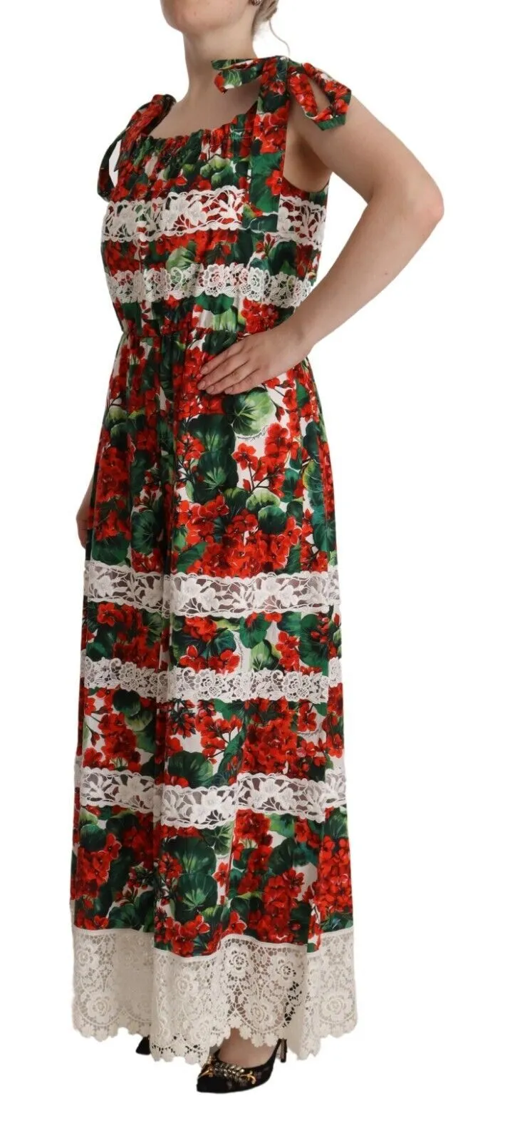 Multicolor Geranium Print Lace Long Maxi Dress sold by Lord & Taylor product image thumbnail 2