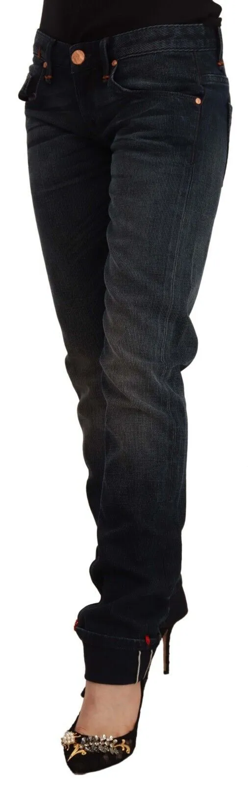Black Washed Cotton Skinny Denim Low Waist Jeans sold by Lord & Taylor product image thumbnail 2