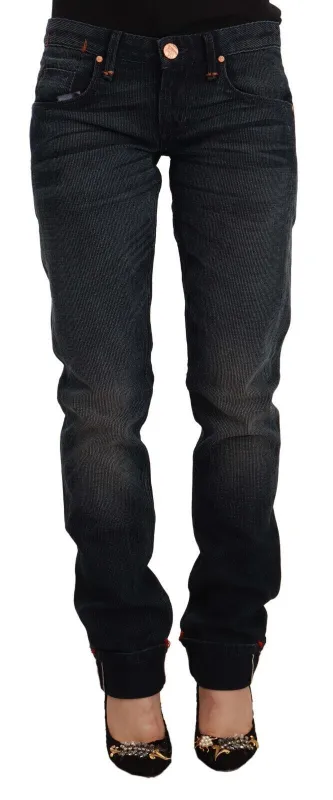 Black Washed Cotton Skinny Denim Low Waist Jeans sold by Lord & Taylor