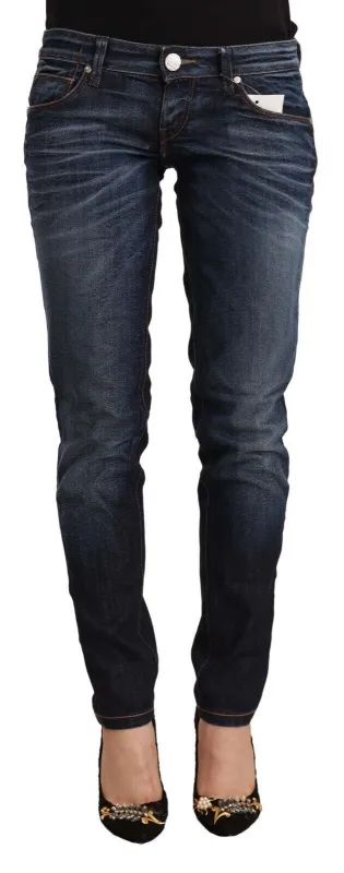 Blue Washed Cotton Low Waist Skinny Denim Jeans sold by Lord & Taylor