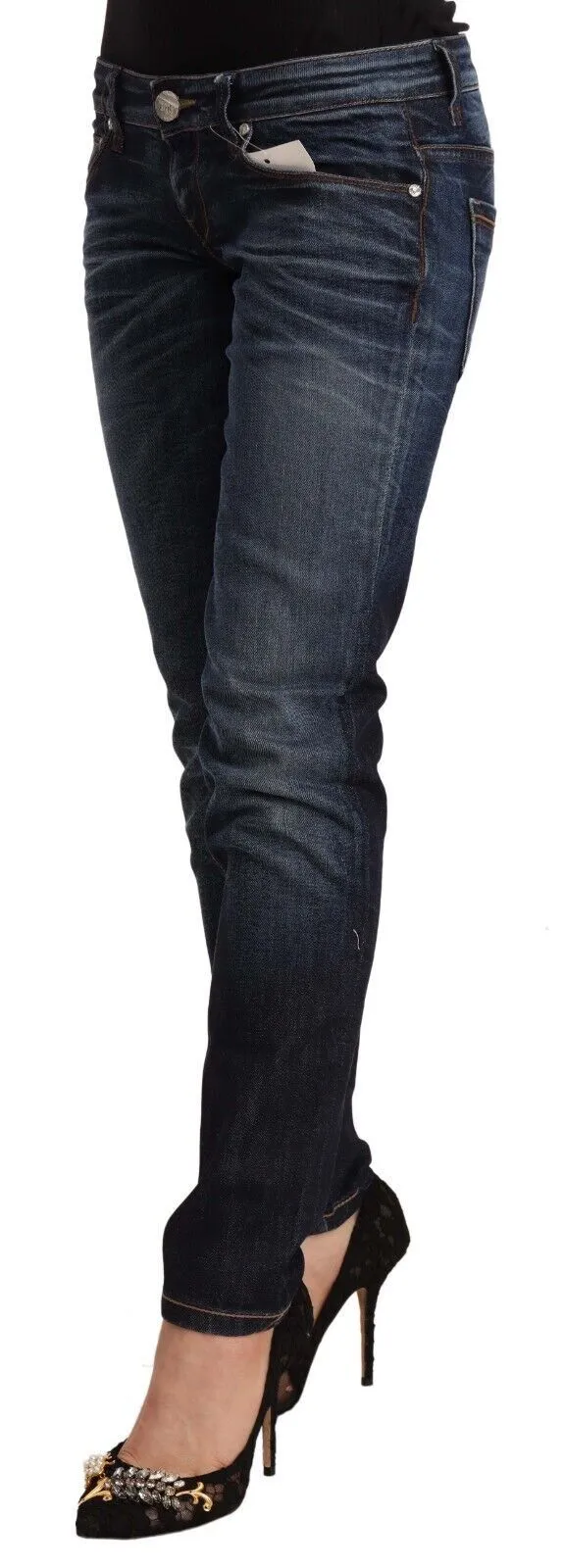 Blue Washed Cotton Low Waist Skinny Denim Jeans sold by Lord & Taylor product image thumbnail 2