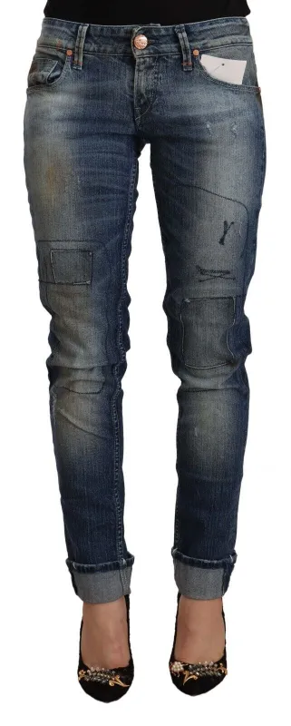 Blue Washed Low Waist Folded Hem Slim Fit Jeans sold by Lord & Taylor
