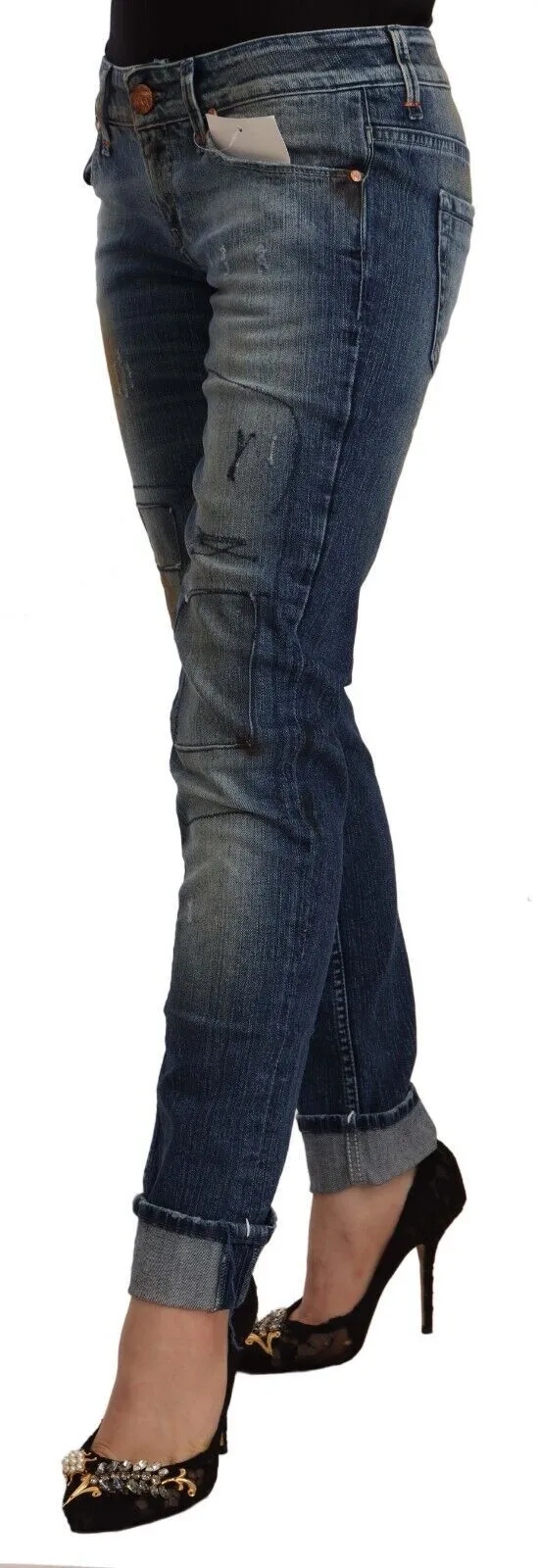 Blue Washed Low Waist Folded Hem Slim Fit Jeans sold by Lord & Taylor product image thumbnail 2