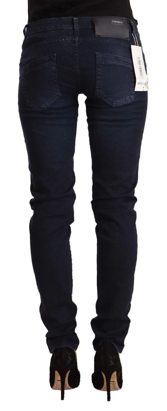 Blue Washed Cotton Low Waist Slim Fit Denim Jeans sold by Lord & Taylor product image thumbnail 3