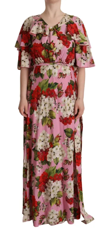 Pink Floral Silk Stretch Gown Maxi Dress sold by Lord & Taylor