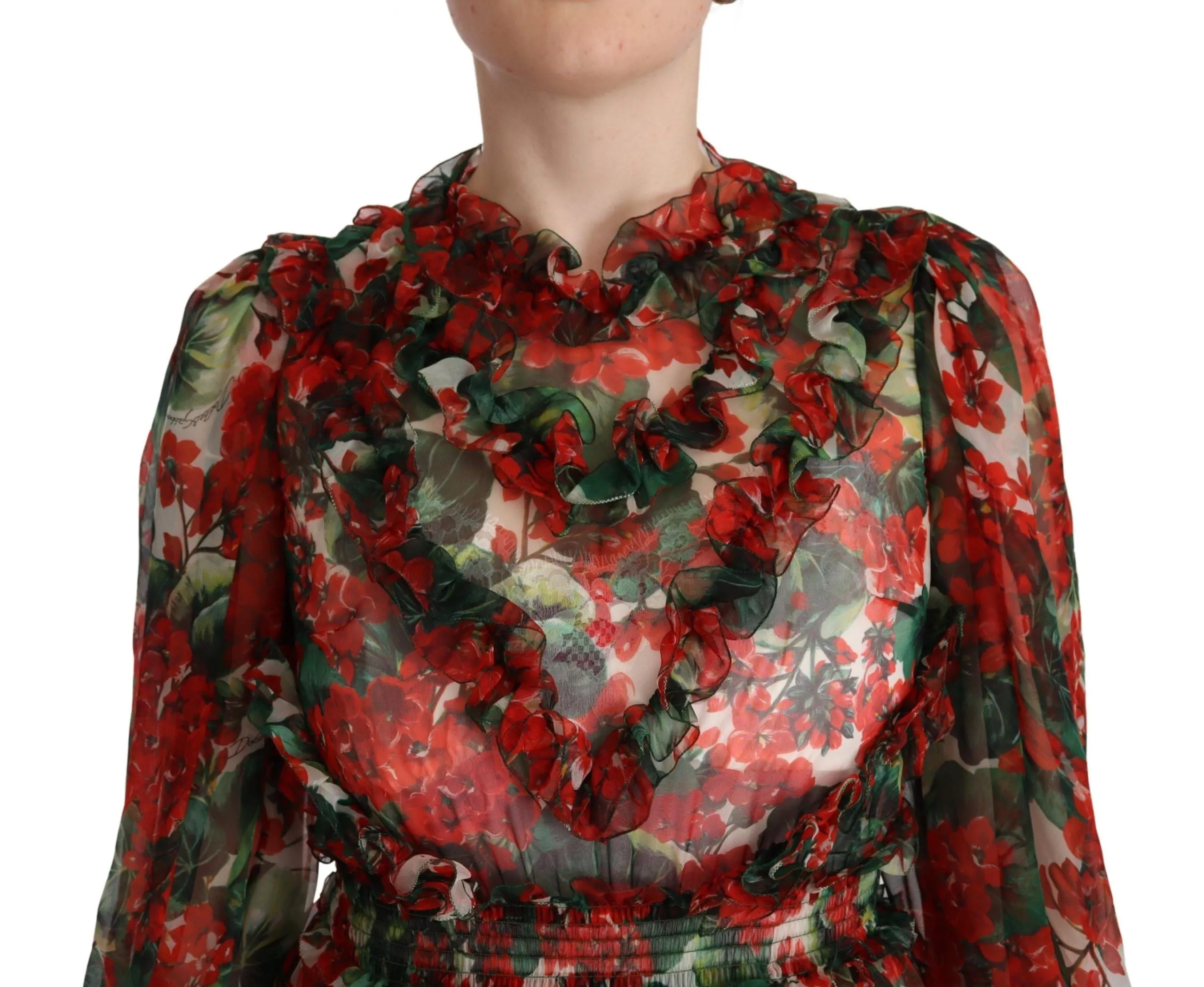 Multicolor Red Floral Silk Long Maxi Dress sold by Lord & Taylor product image thumbnail 4