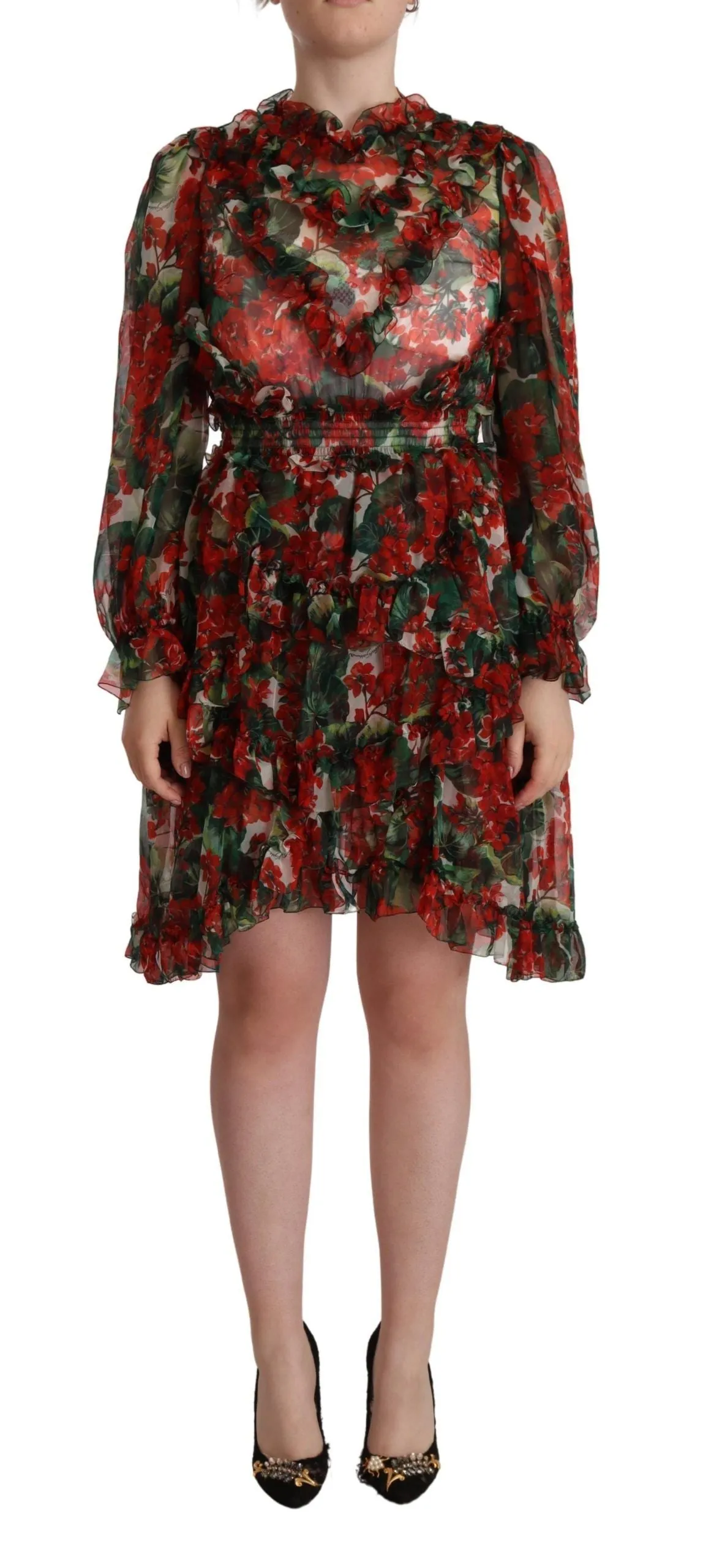 Multicolor Red Floral Silk Long Maxi Dress sold by Lord & Taylor