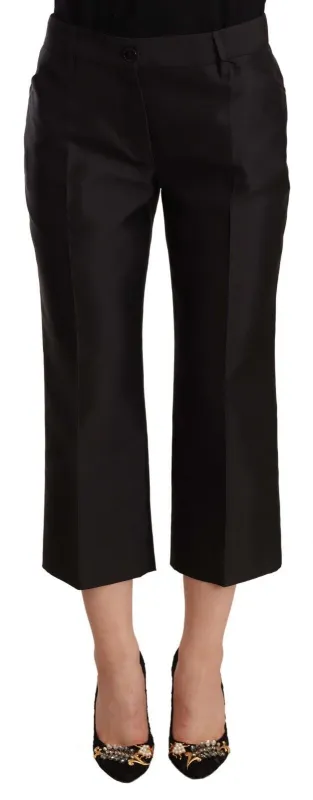 Black 100% Silk Flared Cropped Pants sold by Lord & Taylor
