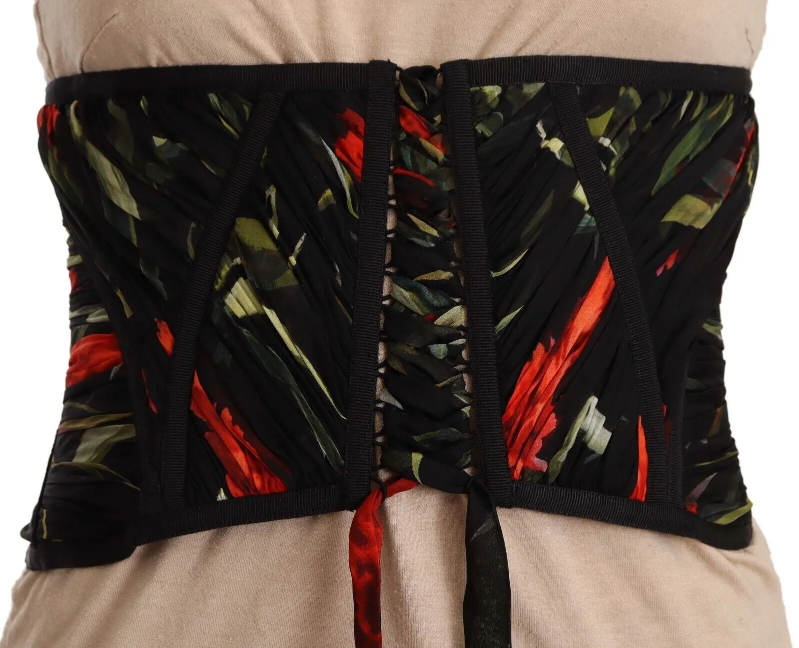 Black Corset Belt Stretch Waist Strap Silk Top sold by Lord & Taylor