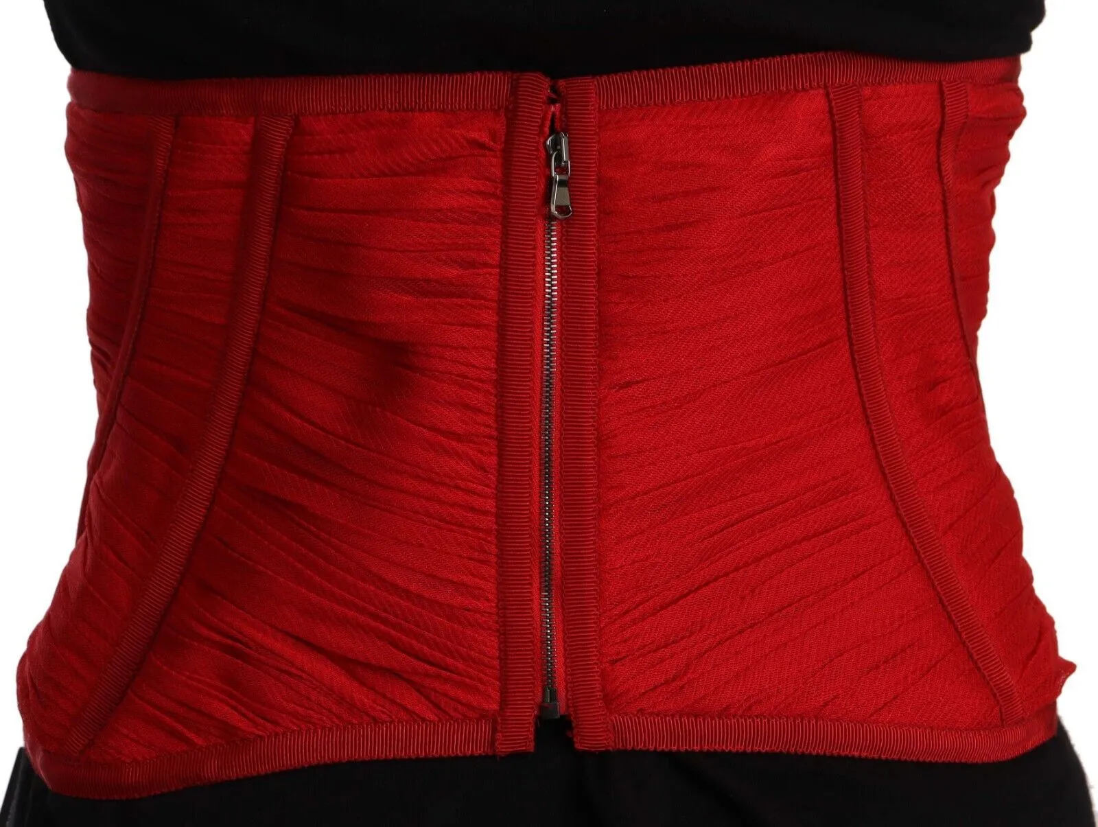 Red Corset Belt Stretch Waist Strap Silk Top sold by Lord & Taylor product image thumbnail 5