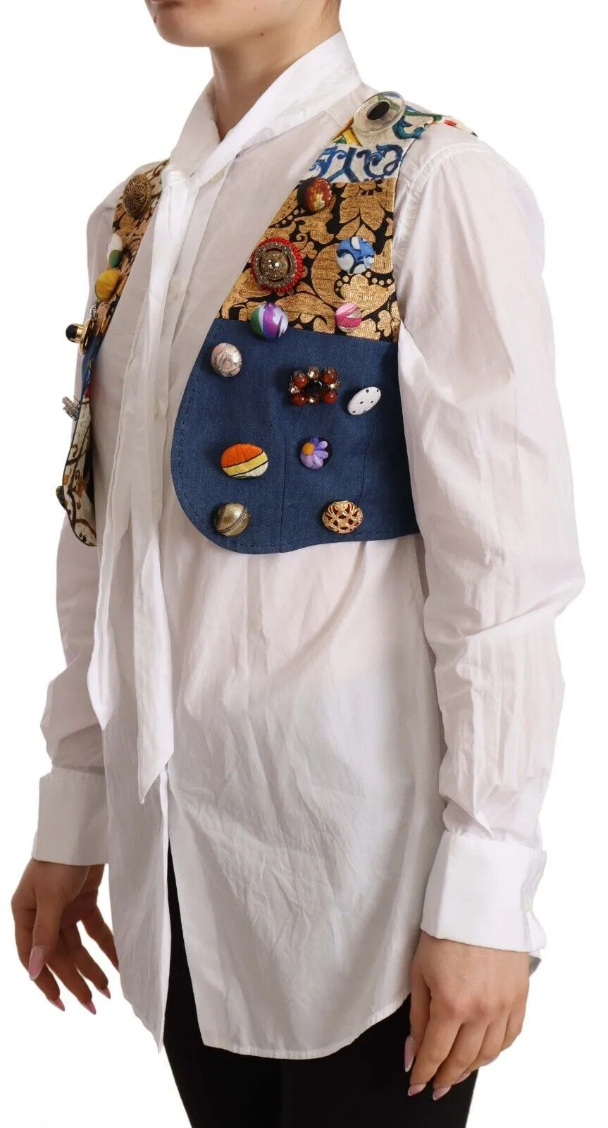 Multicolor Embellished Waist Coat Cotton Top sold by Lord & Taylor product image thumbnail 2