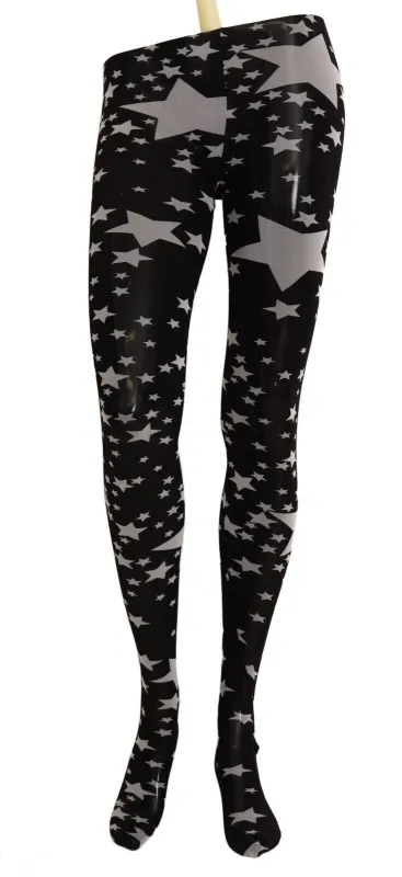 Black White Stars Print Nylon Stockings sold by Lord & Taylor