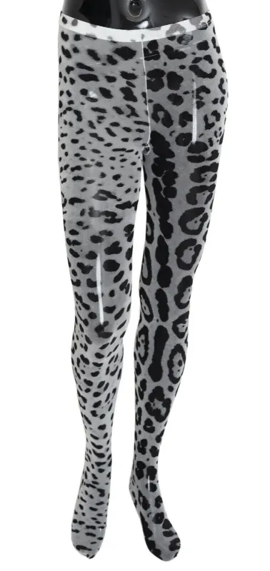 Gray Leopard Print Mesh Nylon Tights sold by Lord & Taylor