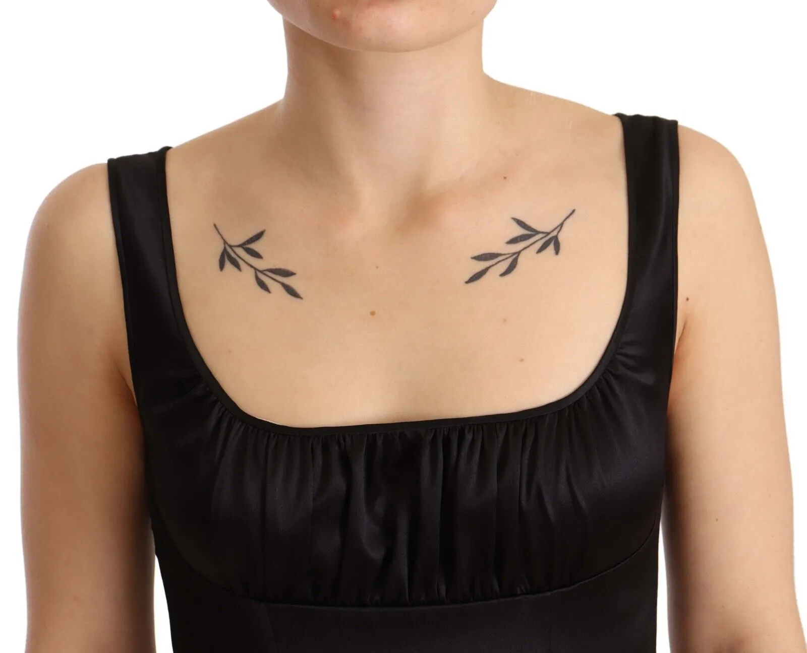 Black Silk Stretch Sheath Mermaid Midi Dress sold by Lord & Taylor product image thumbnail 4