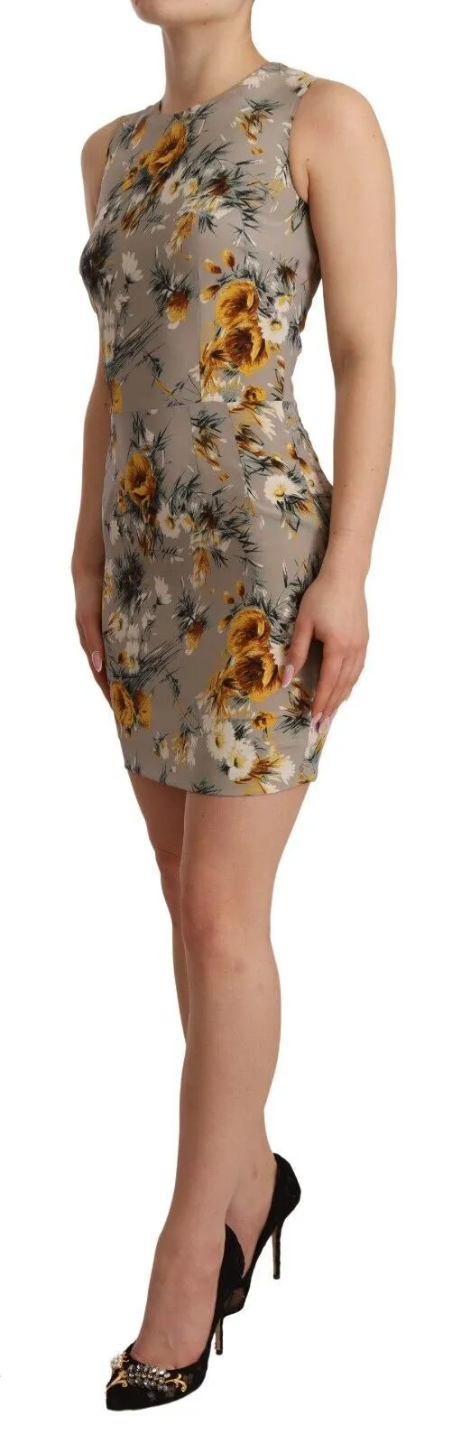 Gray Silk Stretch Floral Sheath Mini Dress sold by Lord & Taylor product image thumbnail 2