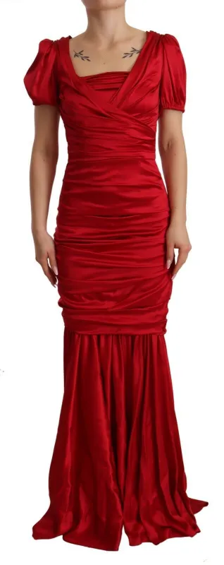 Red Silk Stretch Sheath Mermaid Gown Dress sold by Lord & Taylor
