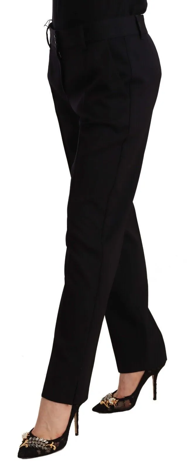 Black Mid Waist Skinny Trouser Wool Pants sold by Lord & Taylor product image thumbnail 2
