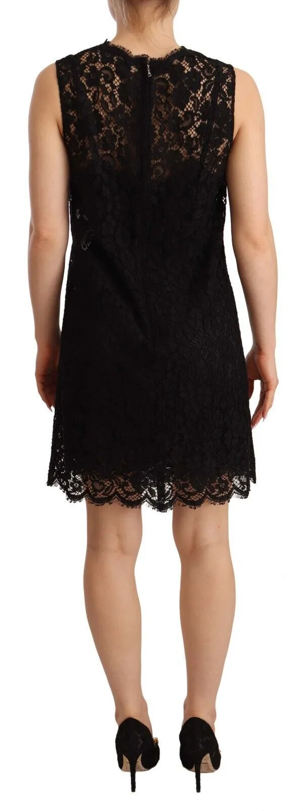 Black Floral Lace Sheath Sleeveless Mini Dress sold by Lord & Taylor product image thumbnail 3