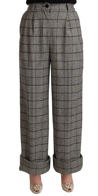 Gray Tartan Straight Trouser Wool Pants sold by Lord & Taylor