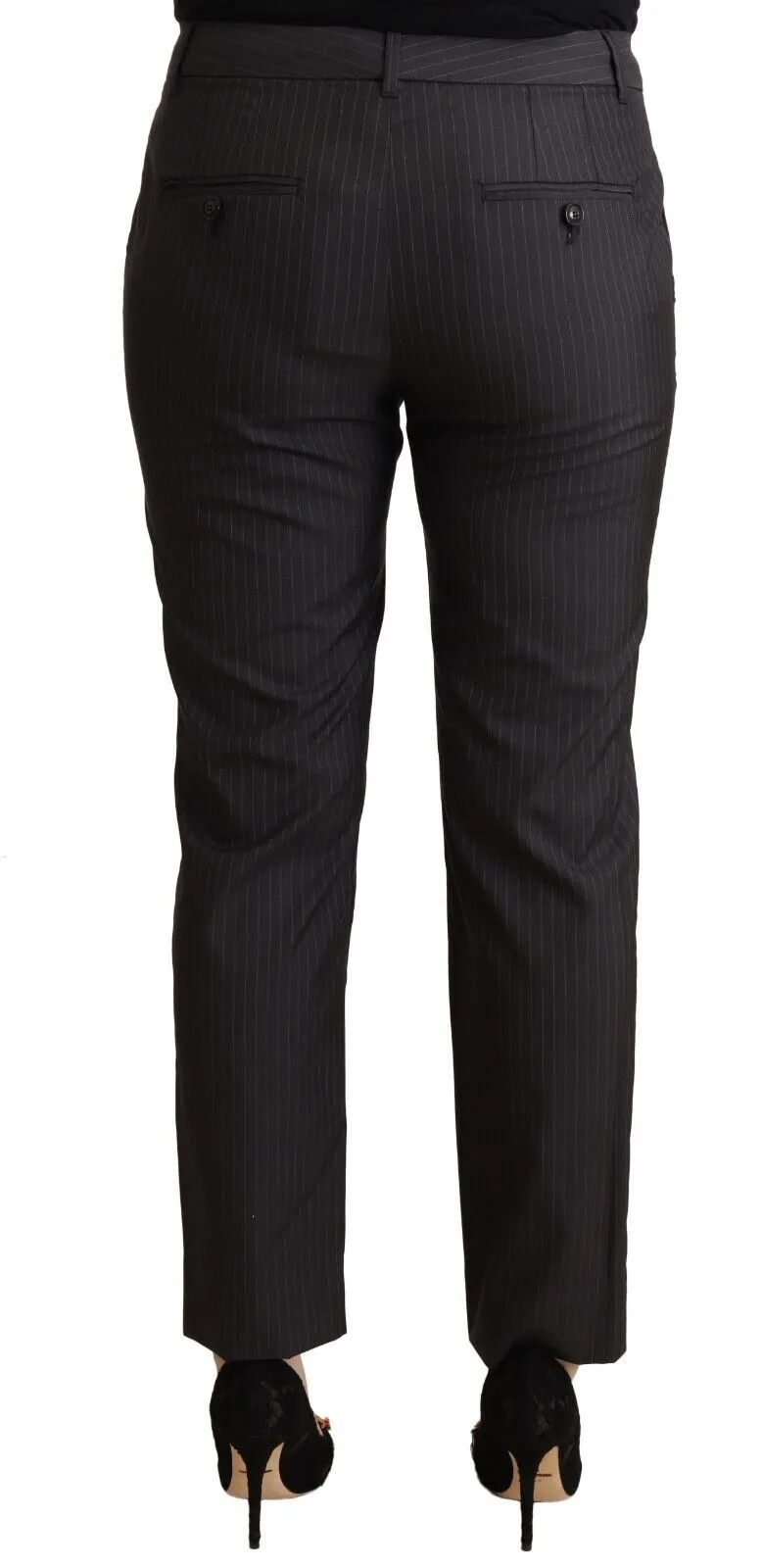 Black Striped Wool Tapered Trouser Pants sold by Lord & Taylor product image thumbnail 3