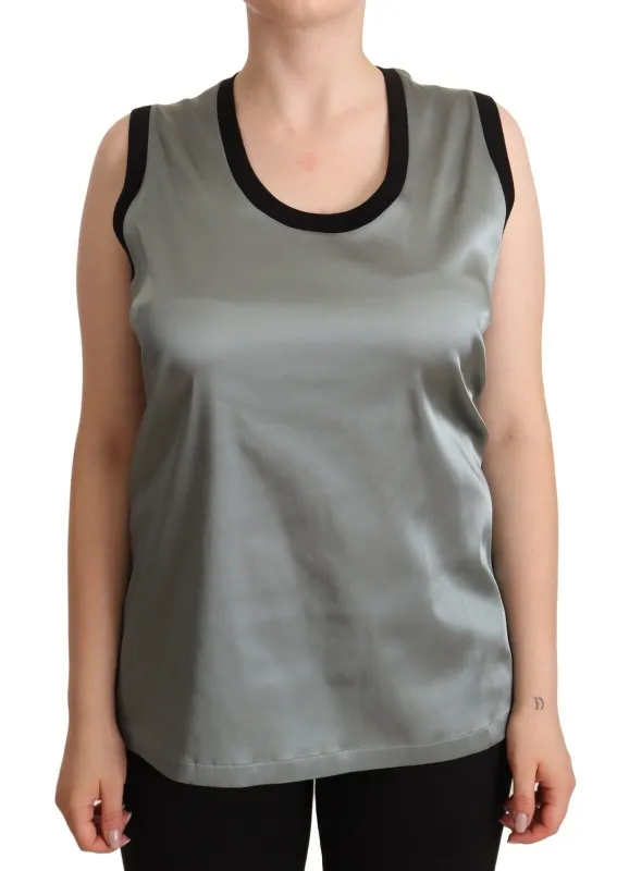 Silver Round Neck Sleeveless Casual Tank Top sold by Lord & Taylor