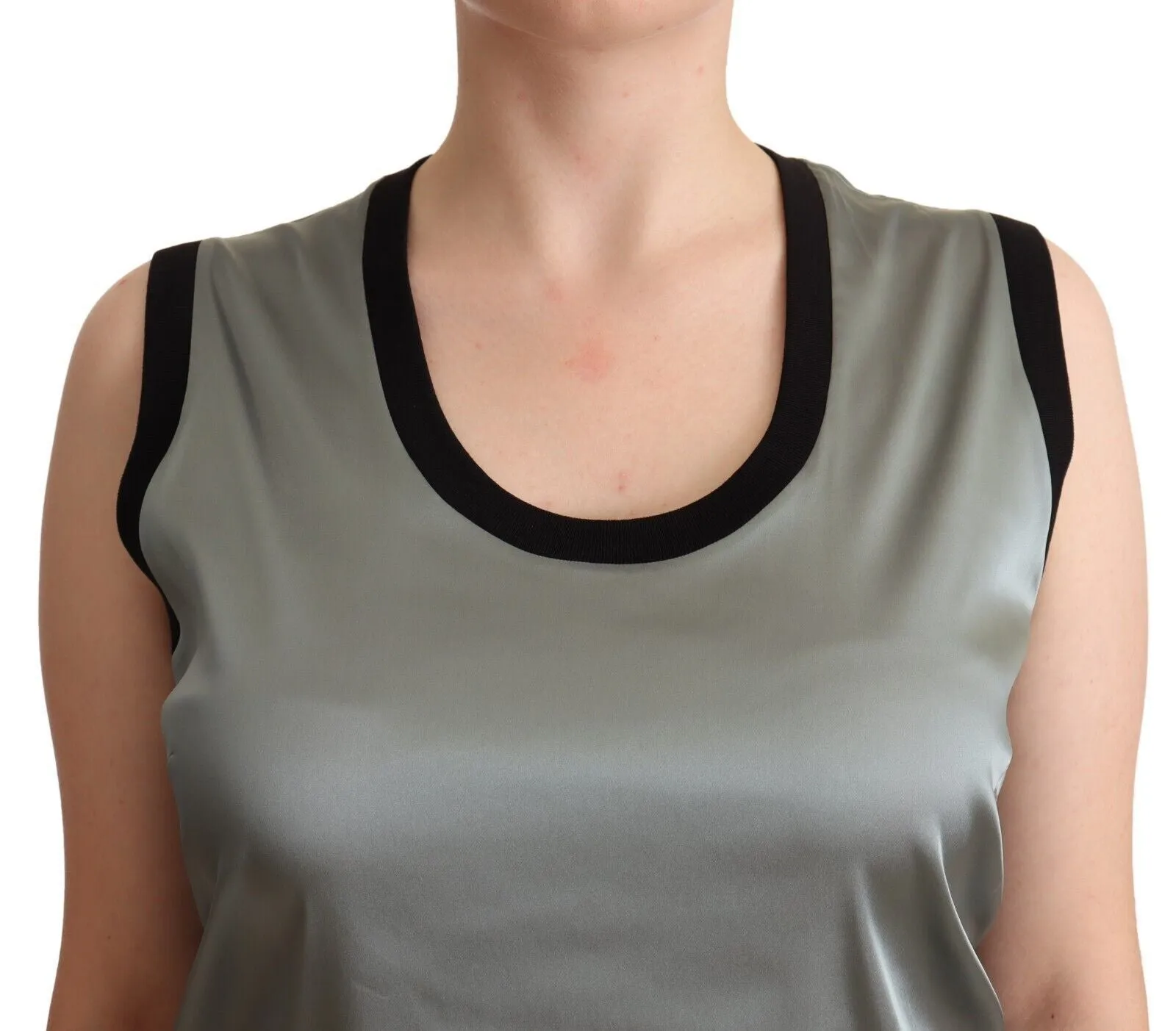 Silver Round Neck Sleeveless Casual Tank Top sold by Lord & Taylor product image thumbnail 3