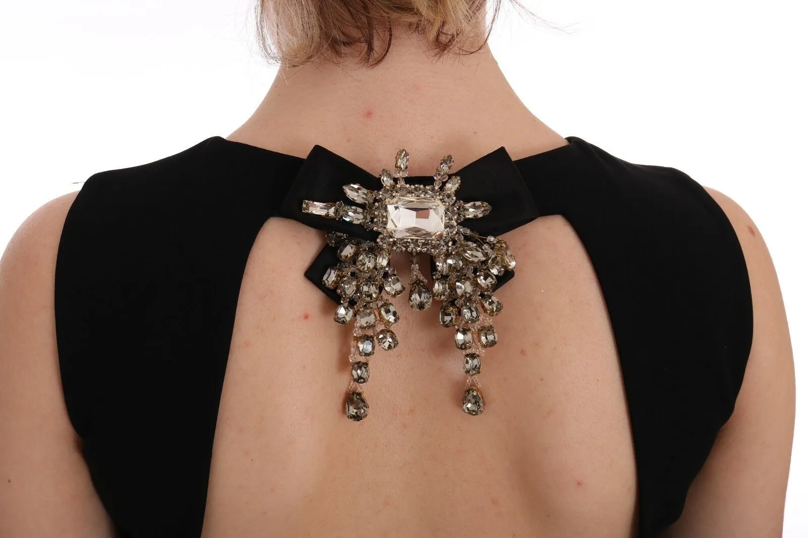 Black Stretch Crystal Sheath Gown Dress sold by Lord & Taylor product image thumbnail 5