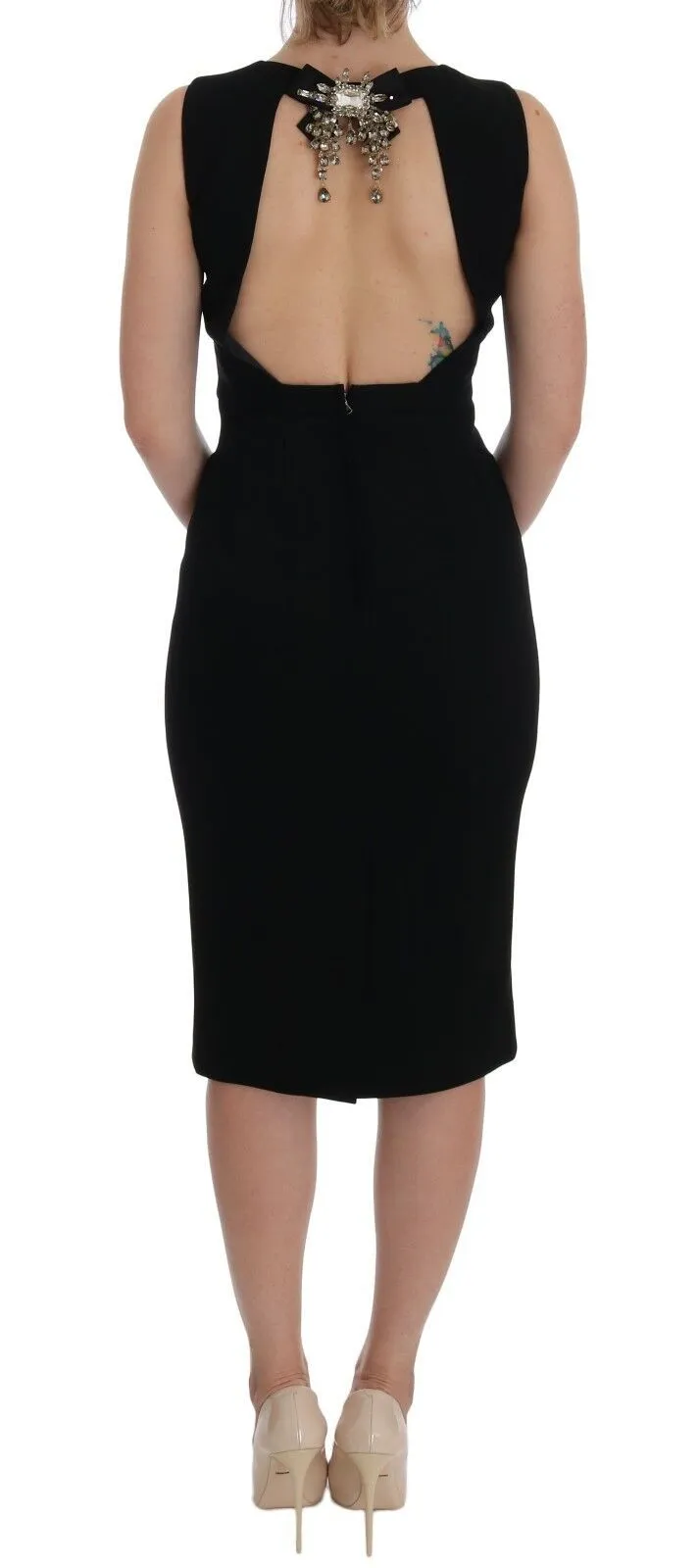Black Stretch Crystal Sheath Gown Dress sold by Lord & Taylor product image thumbnail 3