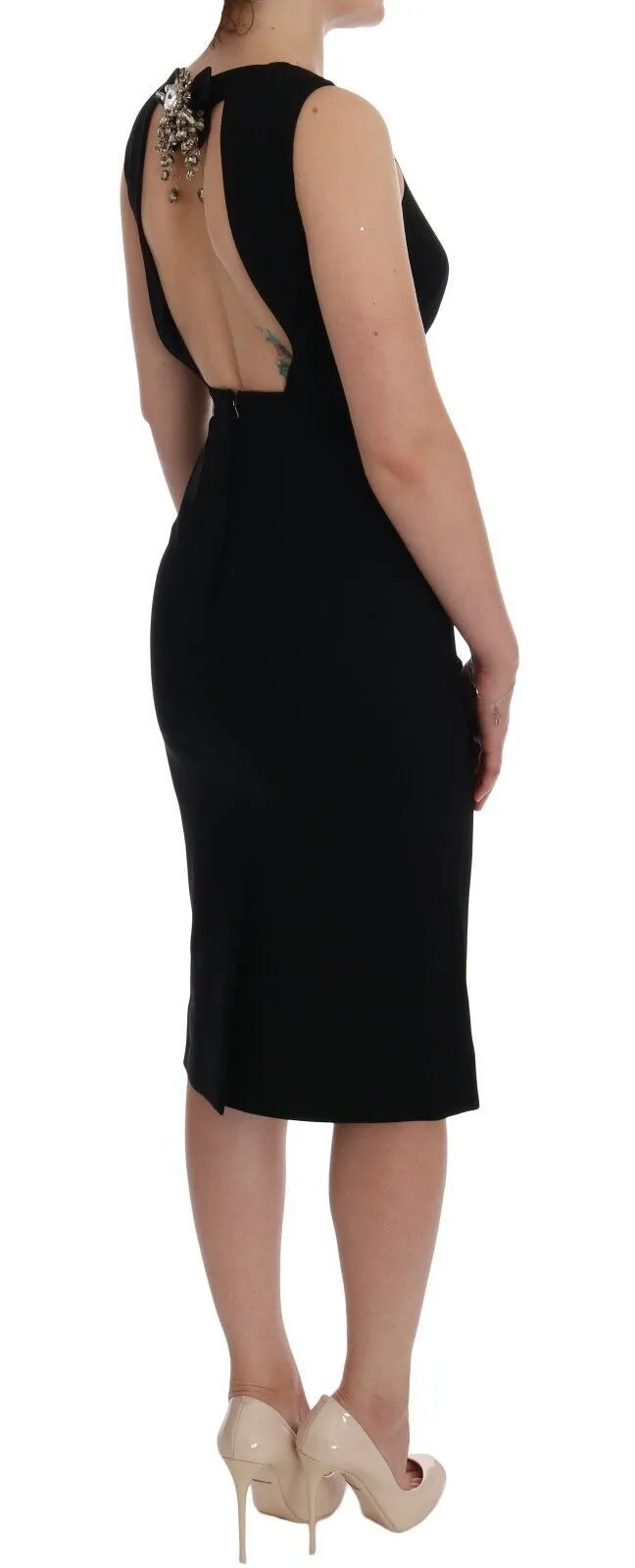Black Stretch Crystal Sheath Gown Dress sold by Lord & Taylor product image thumbnail 4