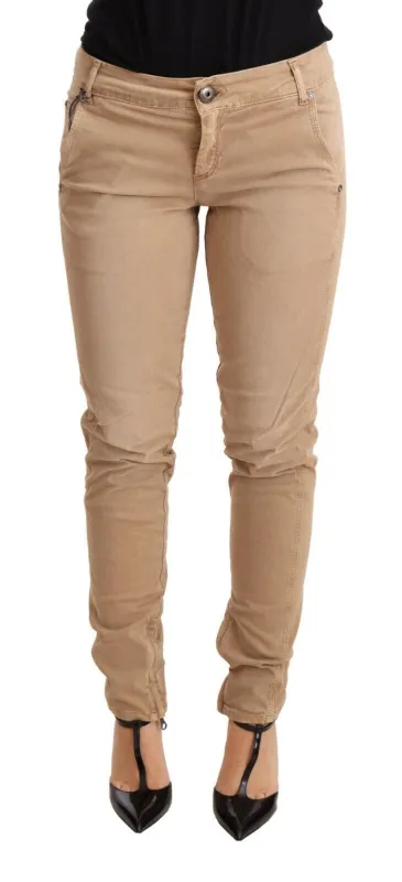 Brown Low Waist Skinny Denim Trouser Cotton Jeans sold by Lord & Taylor