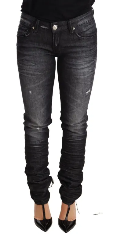 Black Washed Cotton Low Waist Skinny Denim Trouser Jeans sold by Lord & Taylor