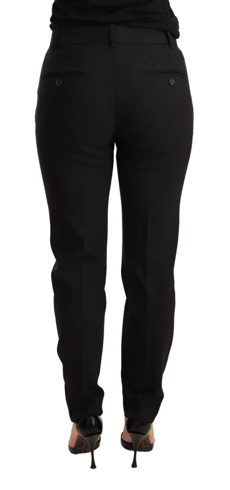 Black Tapered Women Trouser Virgin Wool Pants sold by Lord & Taylor product image thumbnail 3