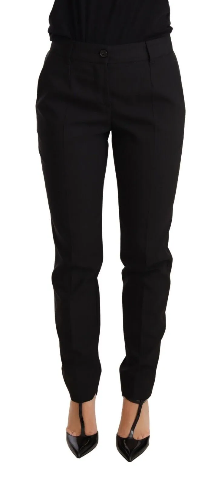 Black Tapered Women Trouser Virgin Wool Pants sold by Lord & Taylor