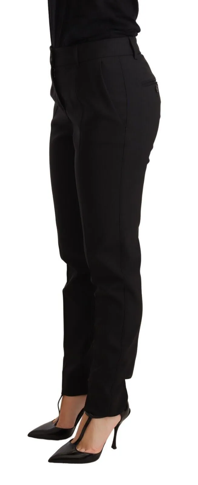 Black Tapered Women Trouser Virgin Wool Pants sold by Lord & Taylor product image thumbnail 2