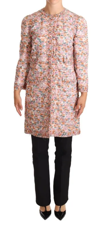 Multicolor Floral Print Silk Trench Coat Jacket sold by Lord & Taylor