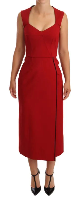Red Sweetheart Sleeveless Midi Stretch Dress sold by Lord & Taylor