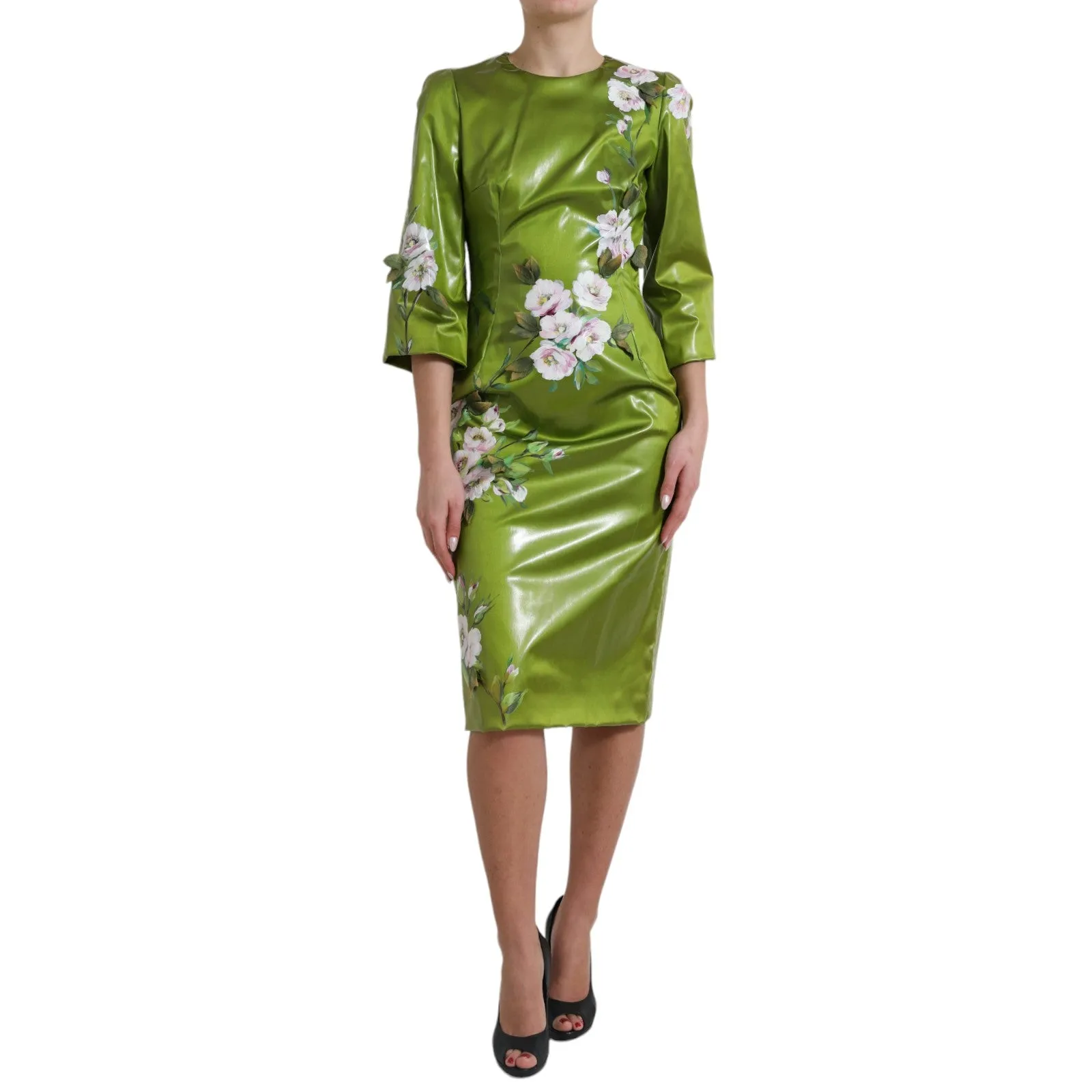 Green Floral Embellished Sheath Midi Dress sold by Lord & Taylor product image thumbnail 3