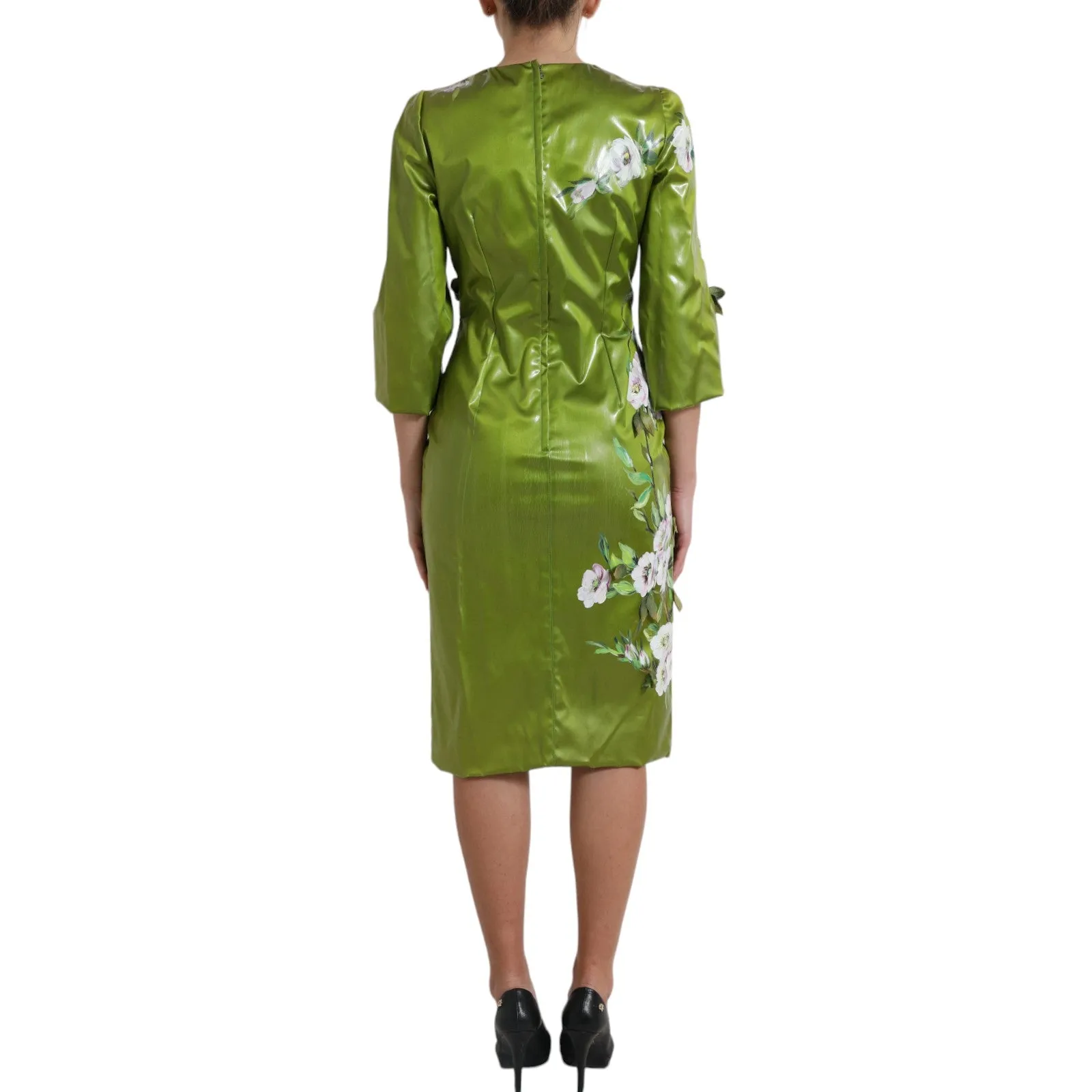 Green Floral Embellished Sheath Midi Dress sold by Lord & Taylor product image thumbnail 5