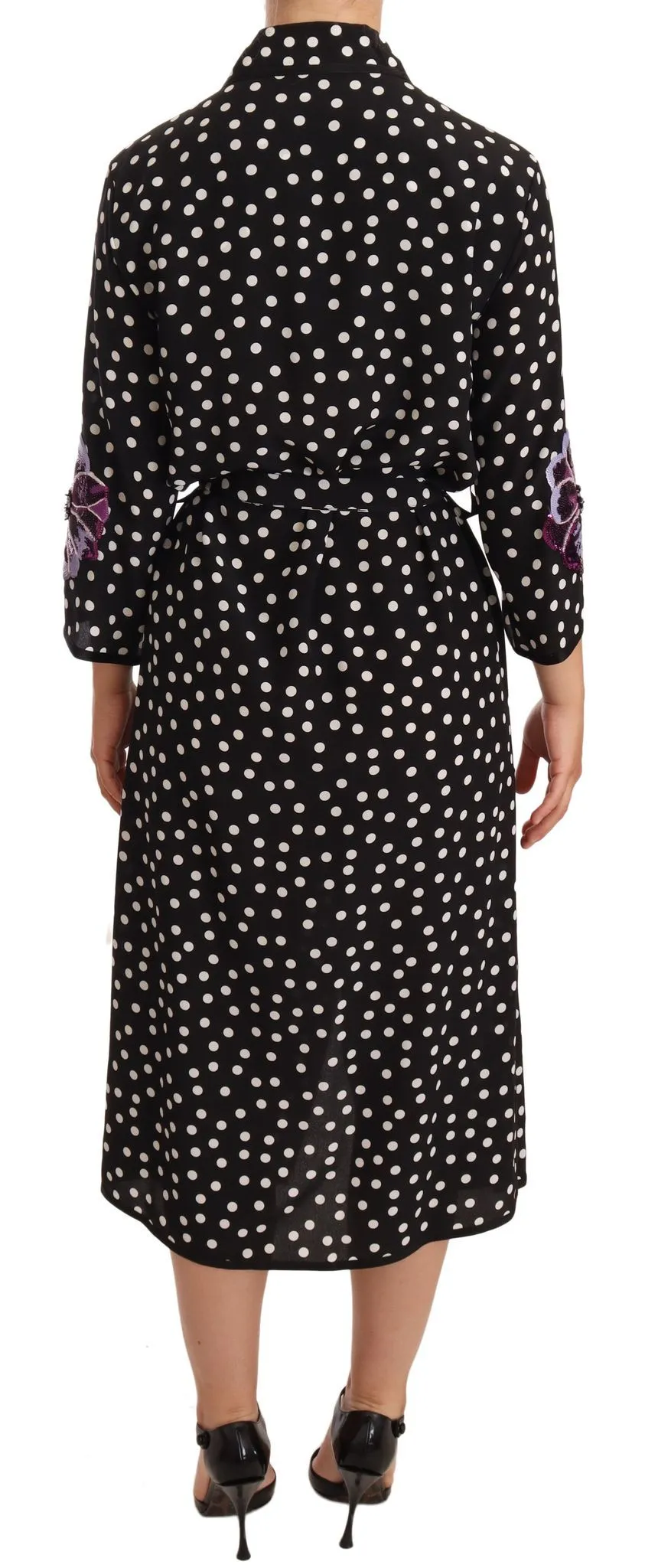 Black White Crystal Sequined Floral Dress sold by Lord & Taylor product image thumbnail 3