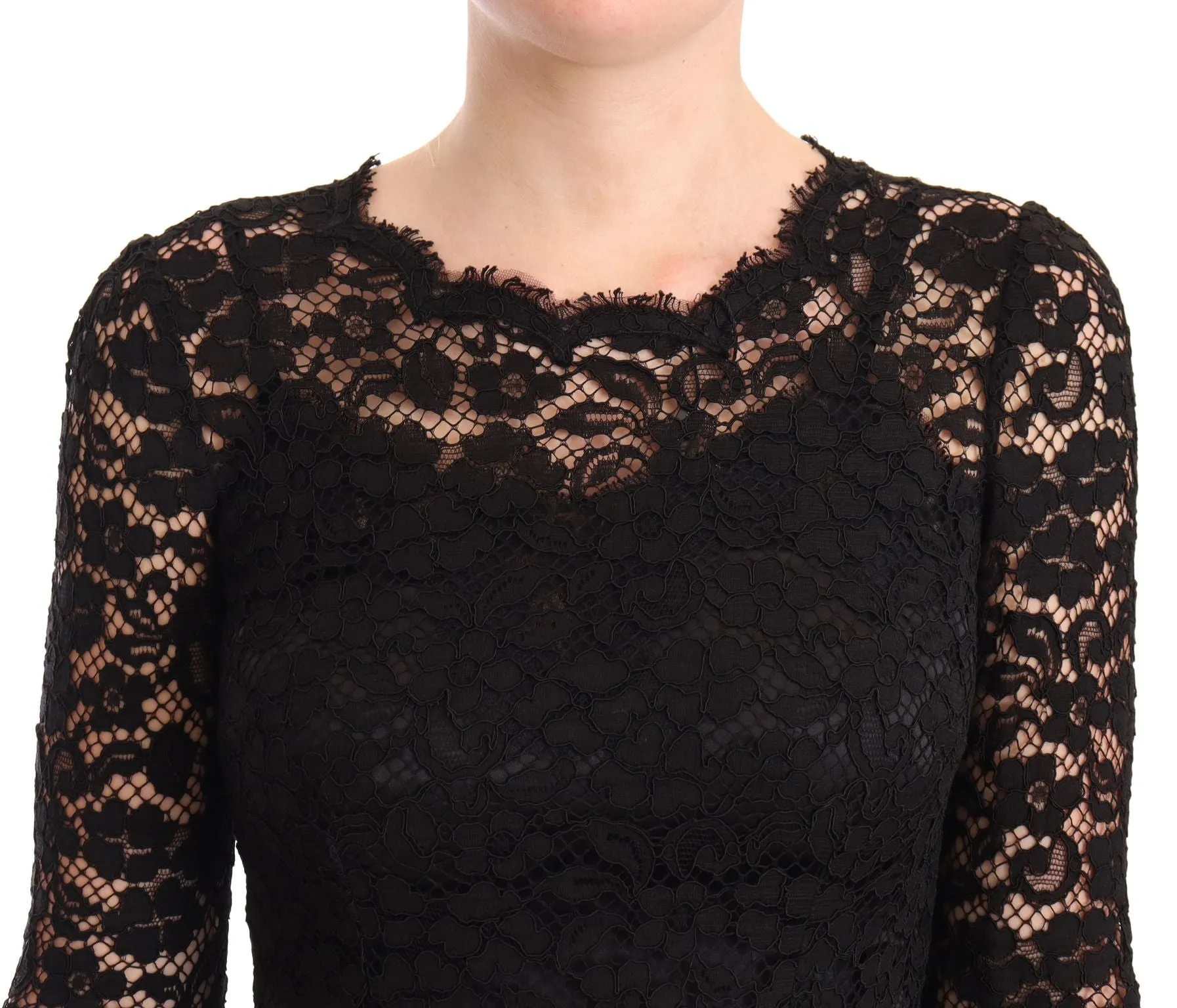 Black Cotton Lace Mermaid Long Sleeves Dress sold by Lord & Taylor product image thumbnail 2