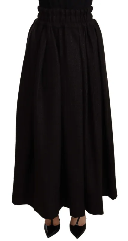 Black Wool High Waist Maxi PIECE Skirt sold by Lord & Taylor