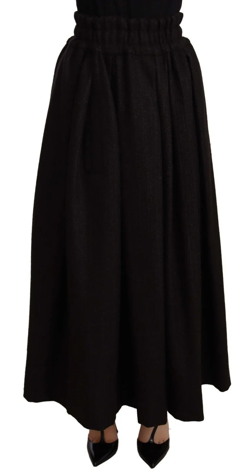 Black Wool High Waist Maxi PIECE Skirt sold by Lord & Taylor