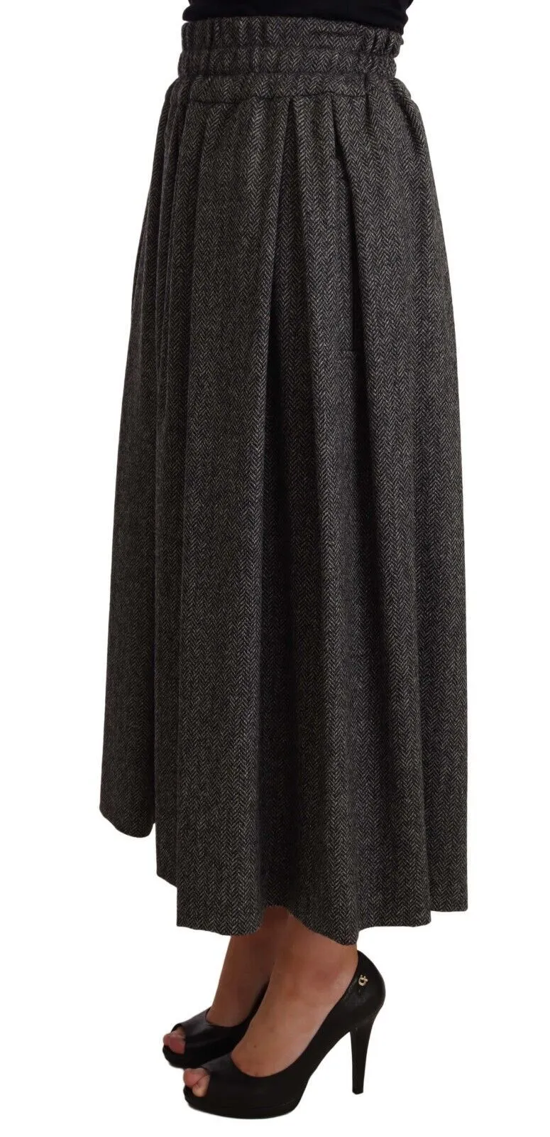 Gray Wool High Waist A-line PIECE Skirt sold by Lord & Taylor product image thumbnail 2