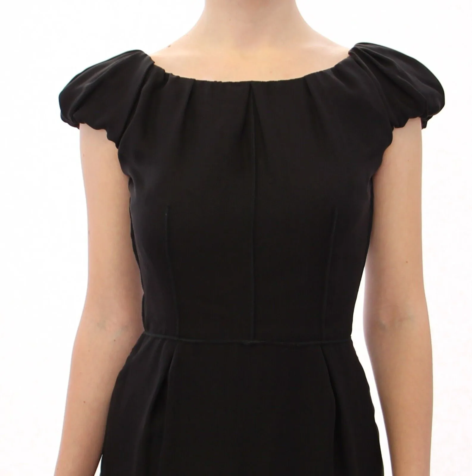Black Silk Shortsleeve Gown Maxi IT Dress sold by Lord & Taylor product image thumbnail 4