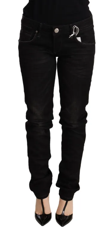 Black Low Waist Skinny Denim Cotton Trouser sold by Lord & Taylor