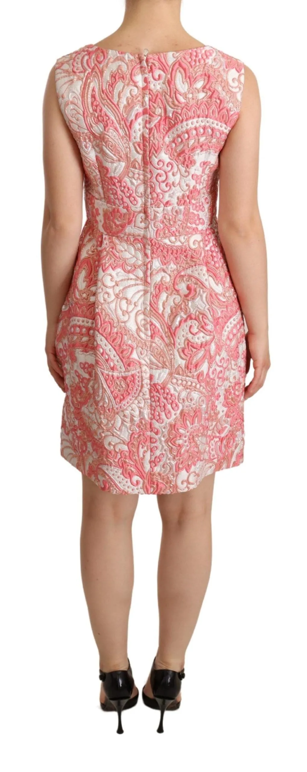 Pink Floral Jacquard Pleated Sheath Dress sold by Lord & Taylor product image thumbnail 3