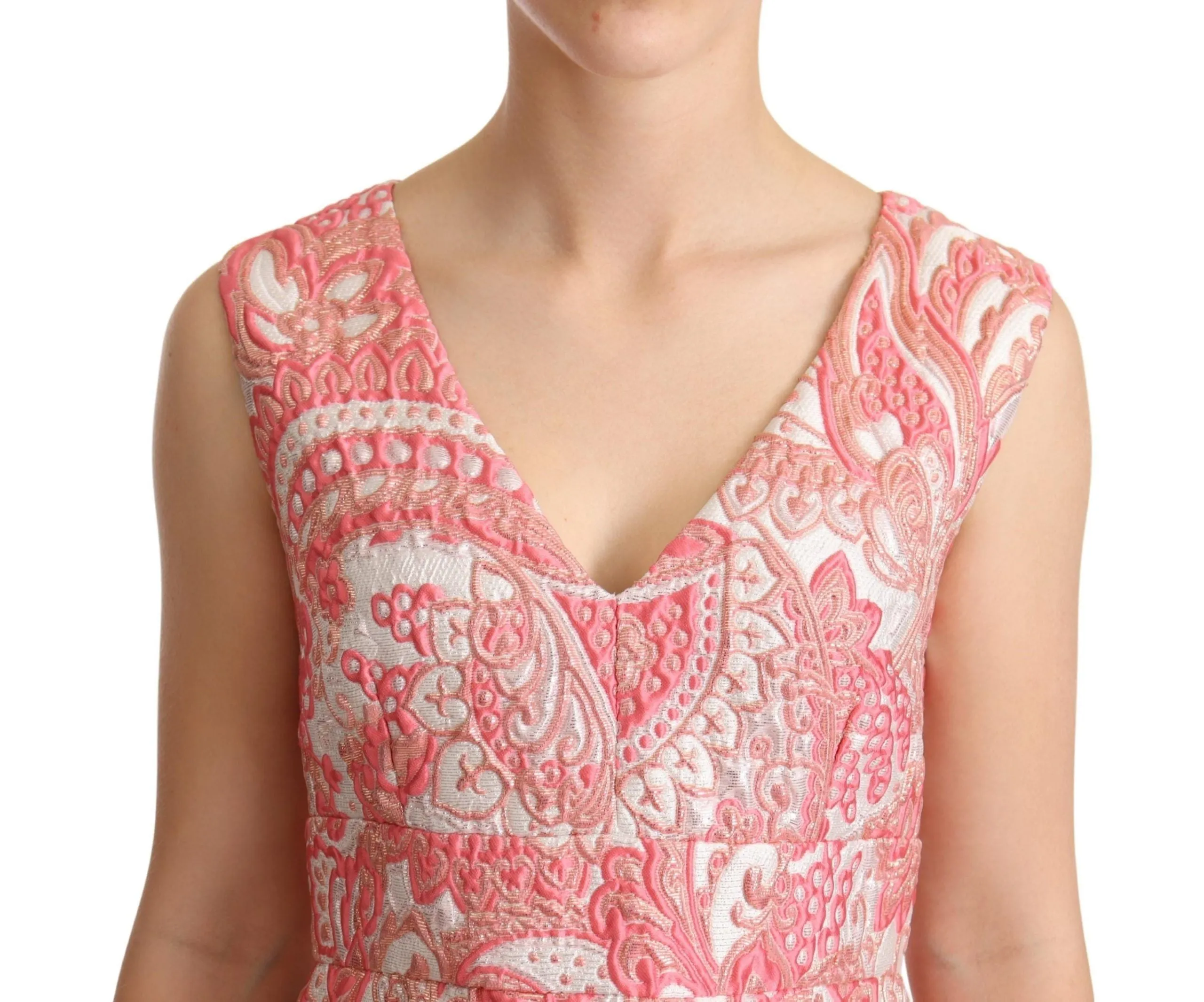 Pink Floral Jacquard Pleated Sheath Dress sold by Lord & Taylor product image thumbnail 4