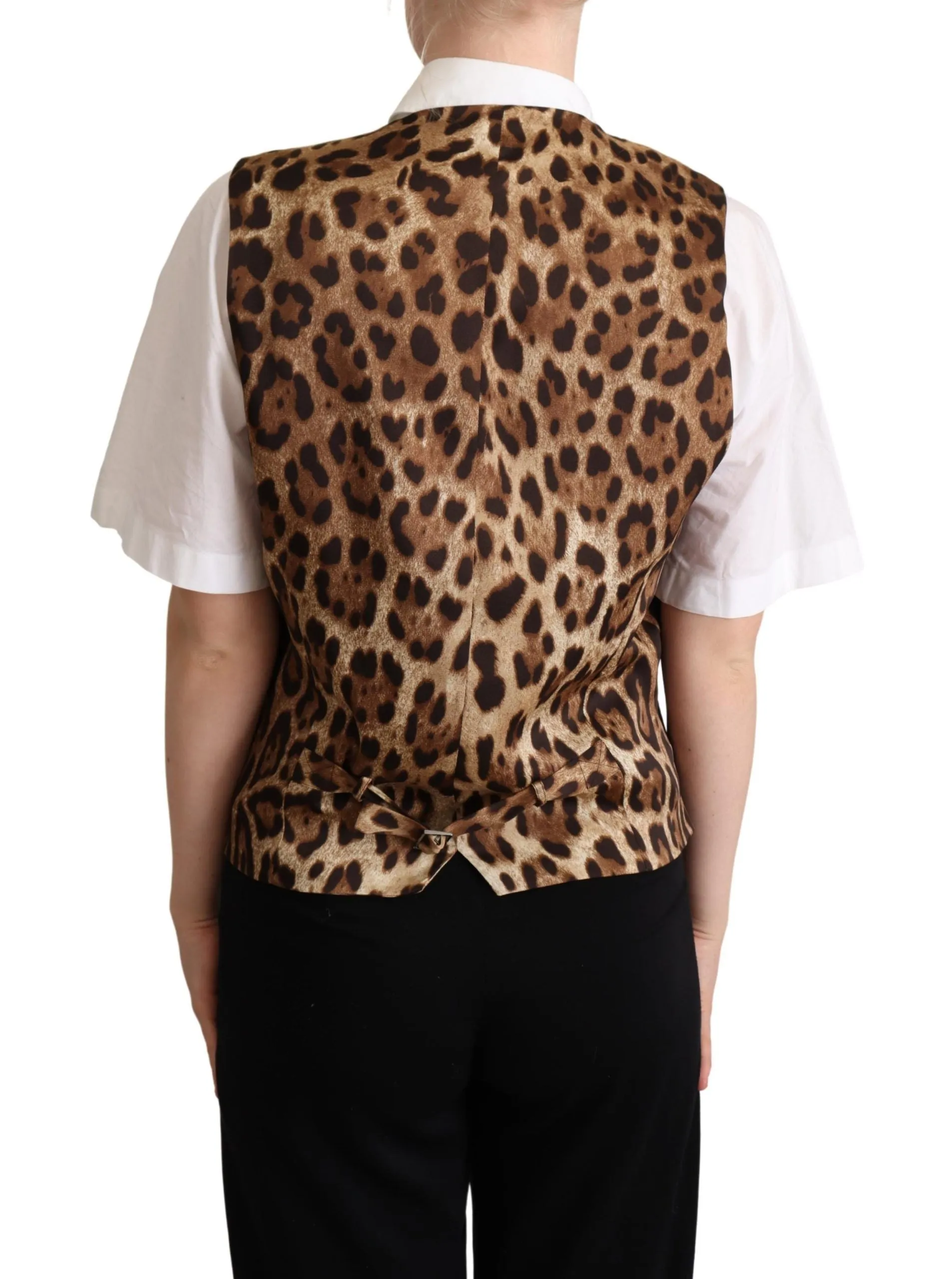 Gray Wool Leopard Print Waistcoat Vest sold by Lord & Taylor product image thumbnail 3
