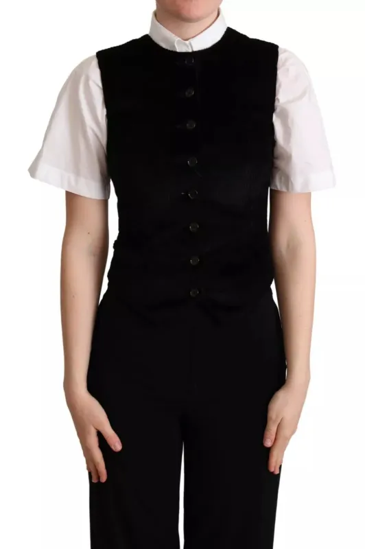 Black Brown Leopard Print Waistcoat Vest sold by Lord & Taylor